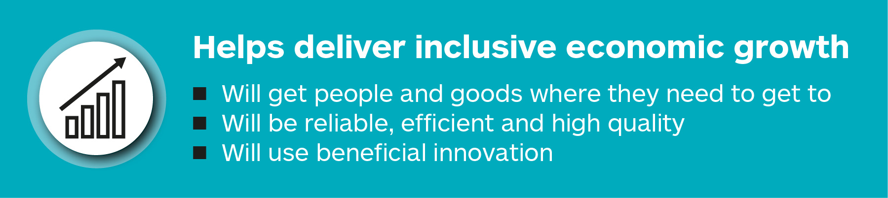 Helps deliver inclusive economic growth