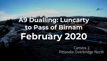 A9 Dualling: Luncarty to Pass of Birnam - Monthly time-lapse - February 2020