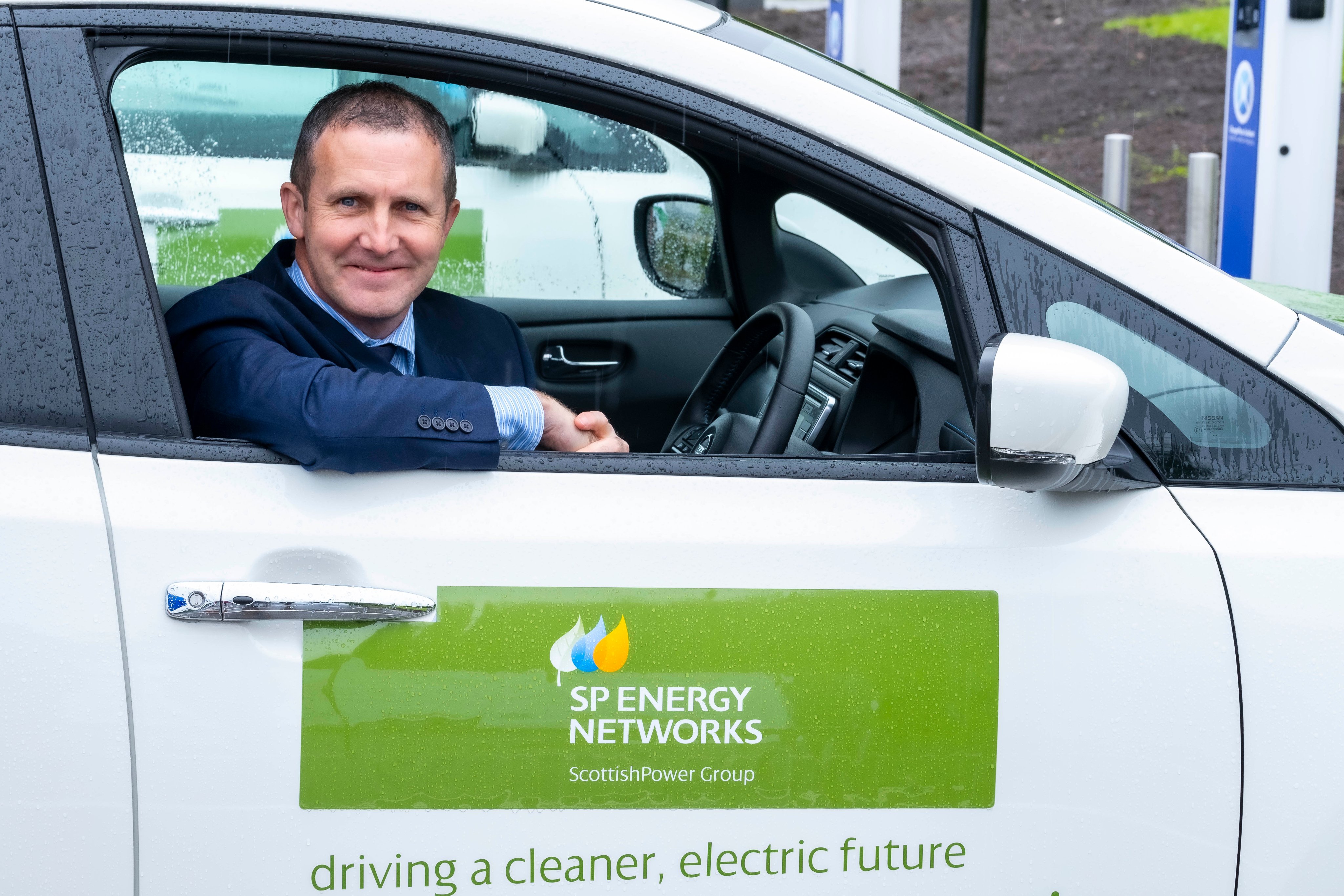 Cabinet Secretary at the EV new charging hub in Strathclyde Country Park