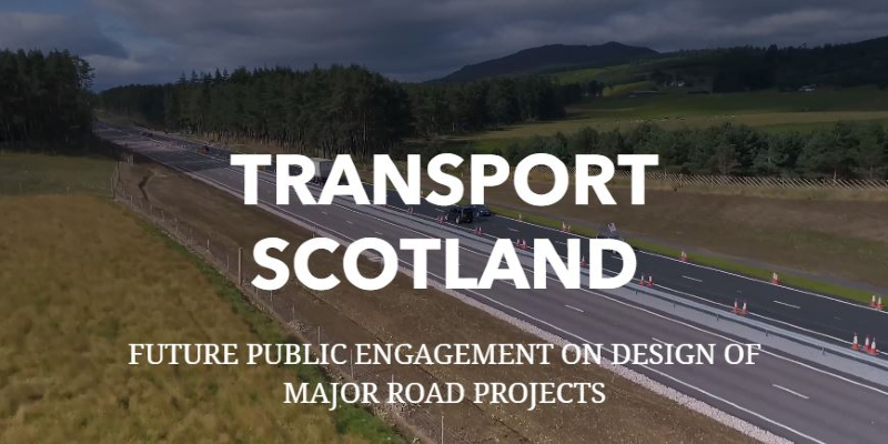 View of trunk road in Scotland - links to story map content in new tab