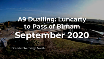 A9 Dualling: Luncarty to Pass of Birnam - Monthly time-lapse - September 2020