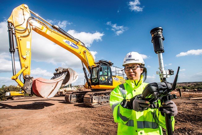 Engineering graduate, Lanying Zhang on-site at the M8 M73 M74 Motorway Improvements Project