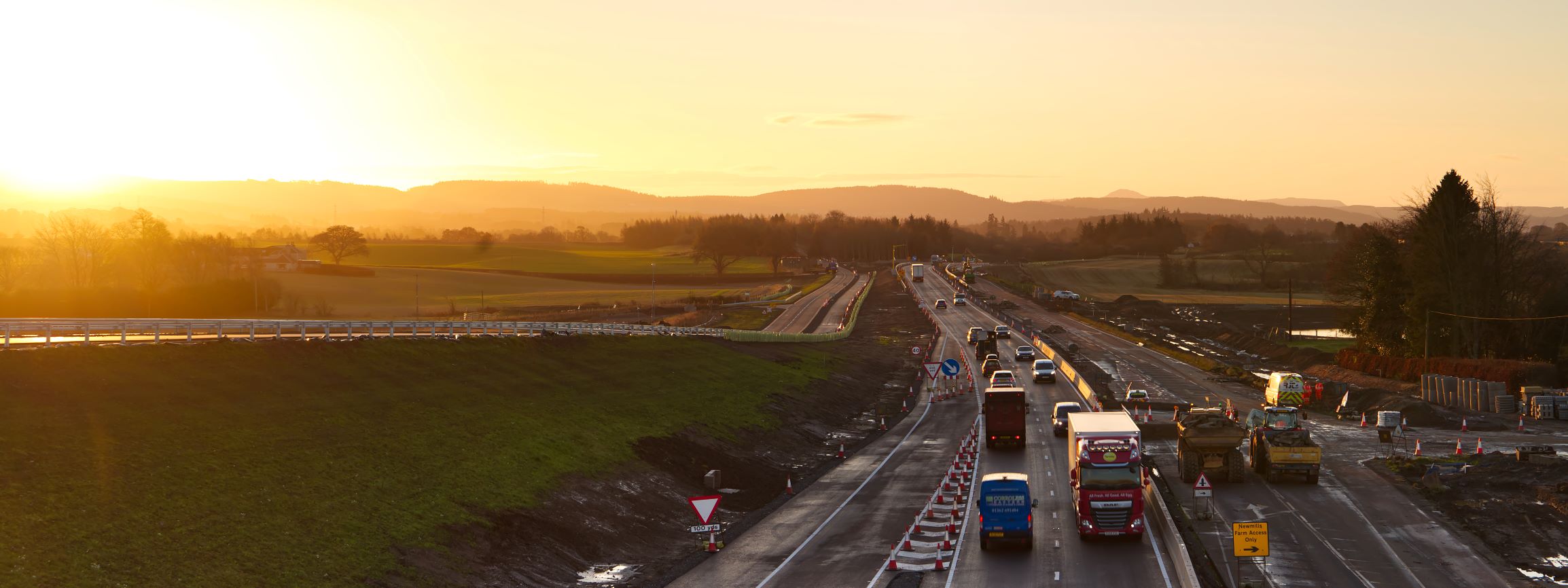 Panorama of new Luncarty Link Road