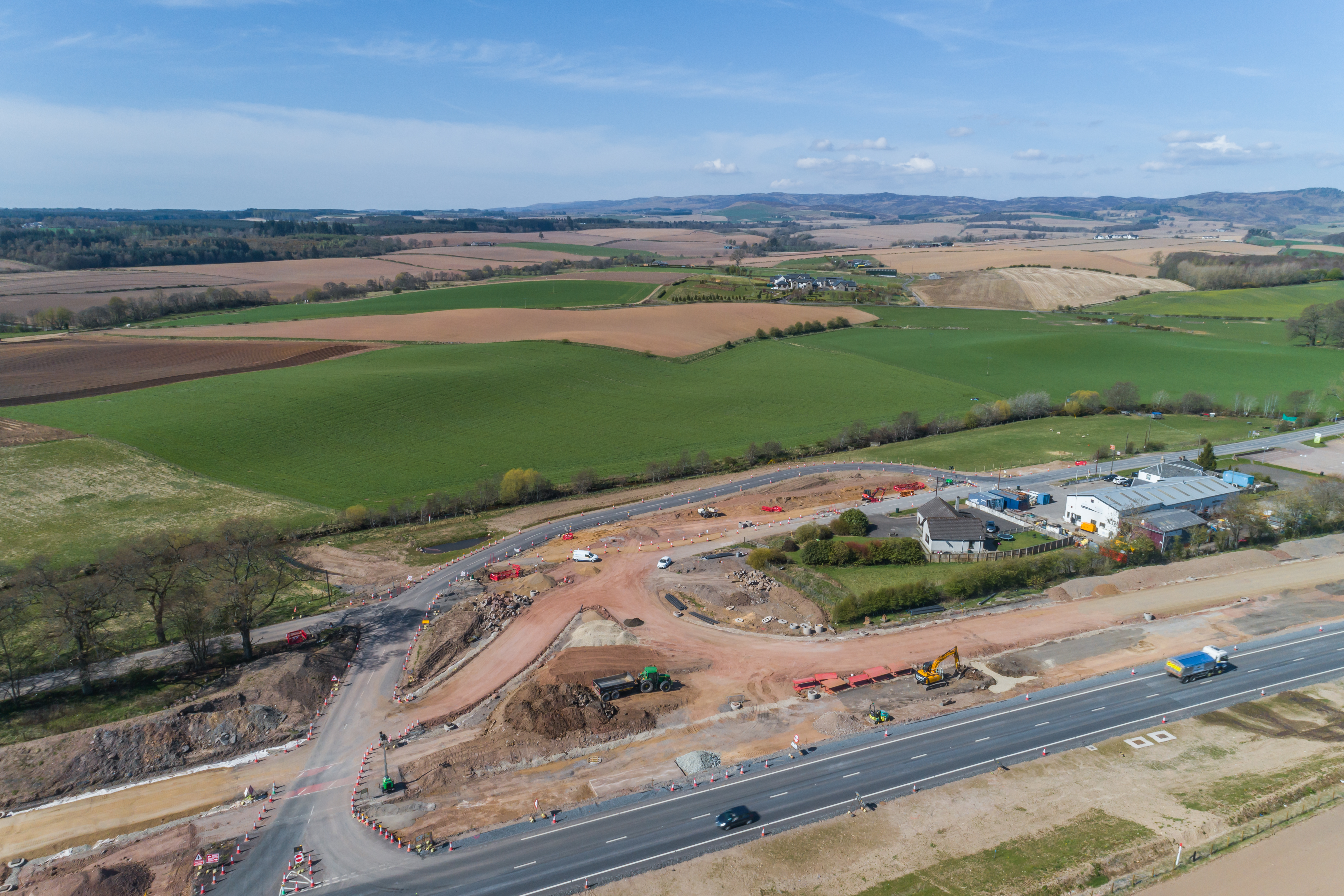 Aerial shot of Bankfoot South Junction