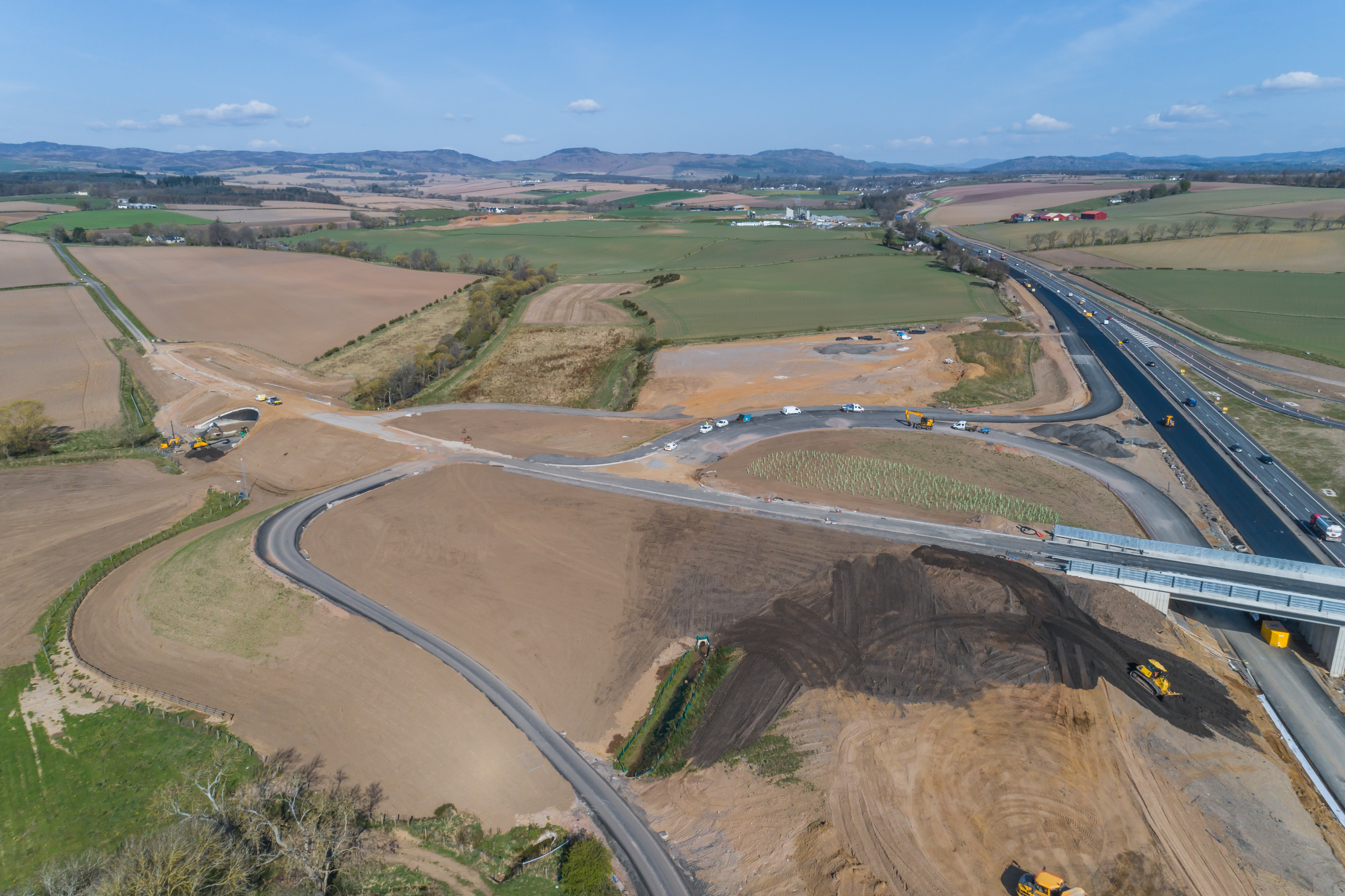 Aerial shot of Stanley/Tullybelton Junction