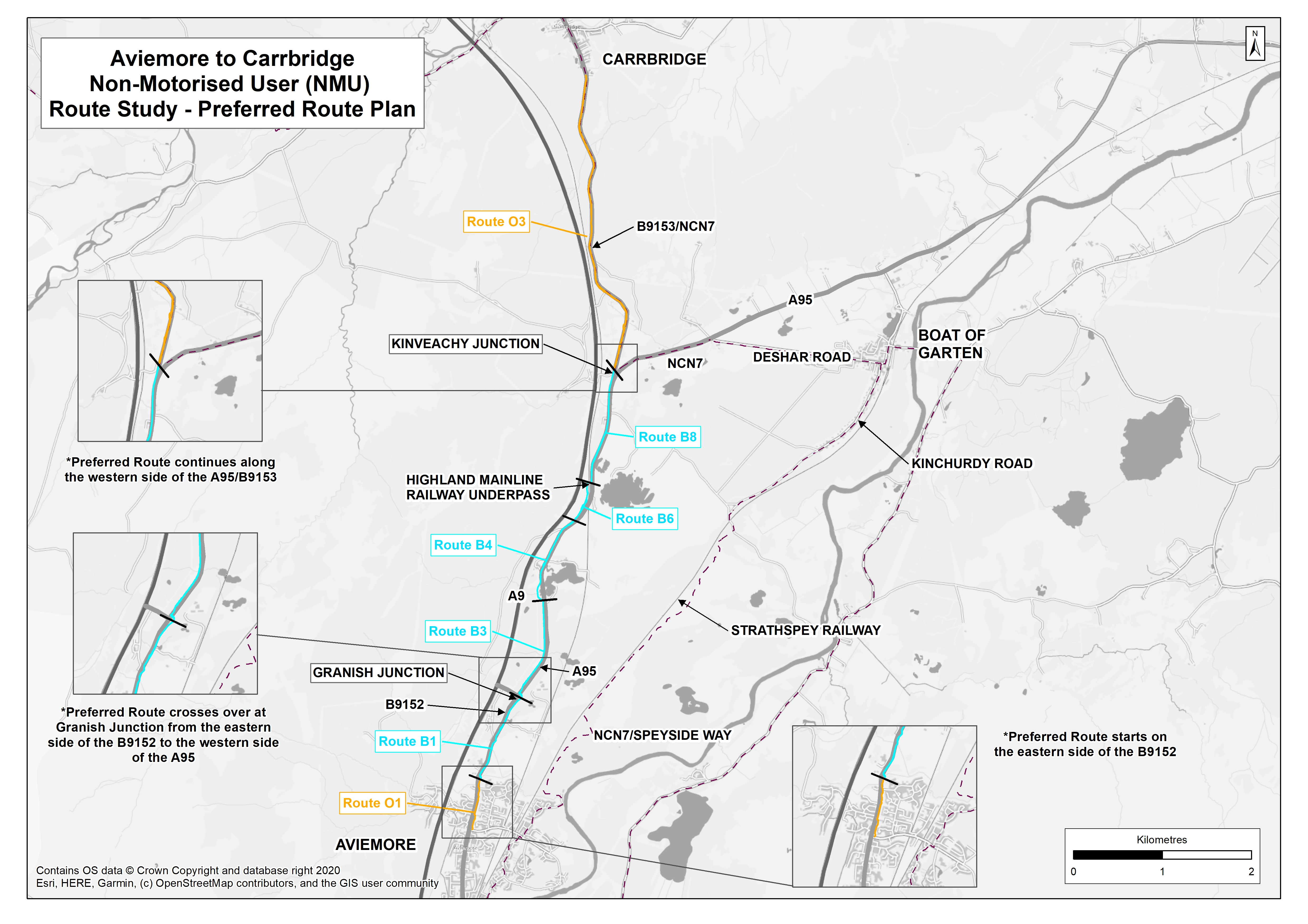 Preferred Non-Motorised User Route between Aviemore and Carrbridge