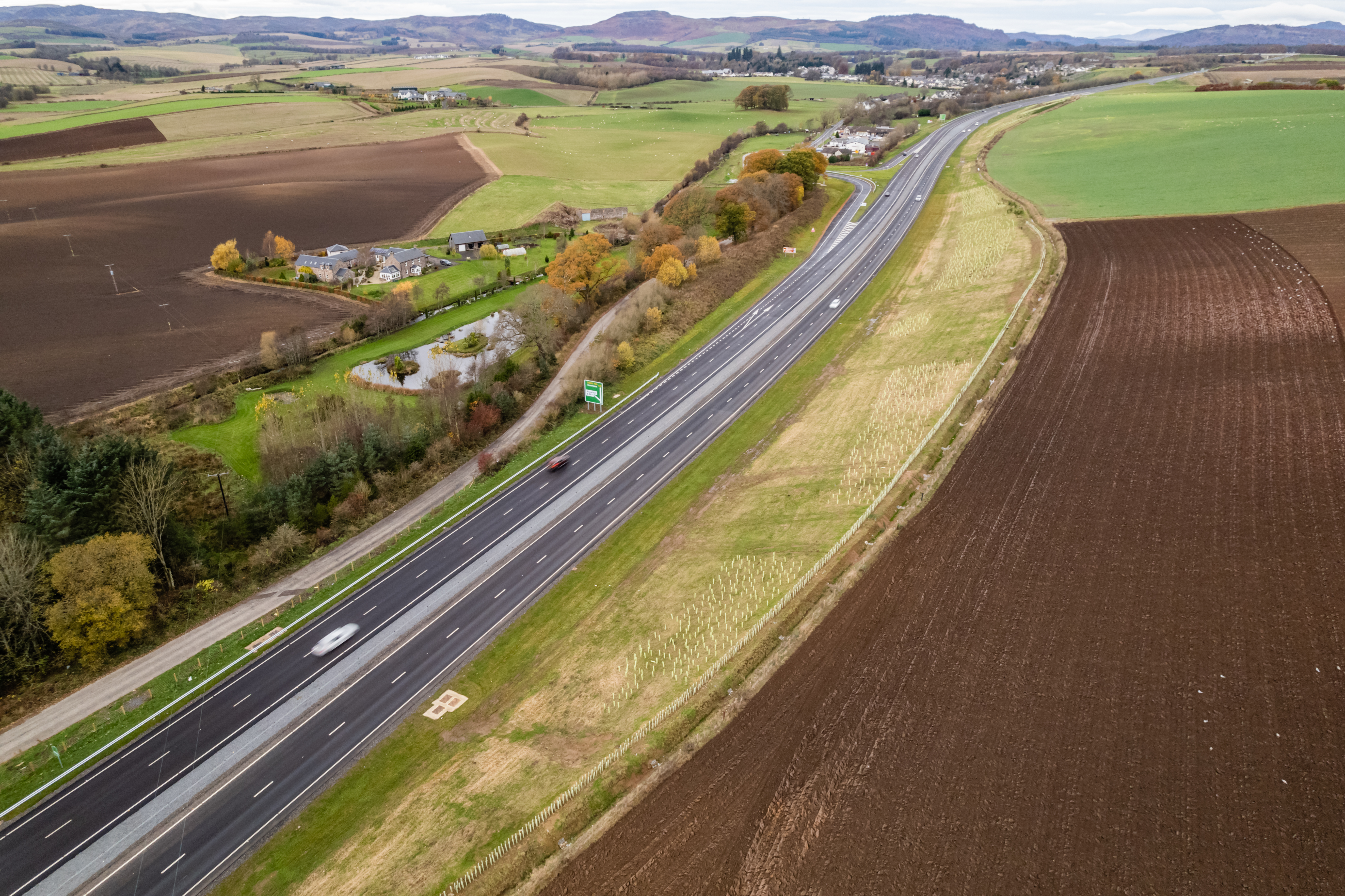 Autumnal scene at Bankfoot Junction, looking north