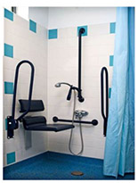 An accessible shower room.