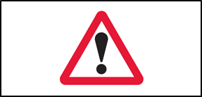 Red triangle warning sign with exclamation mark