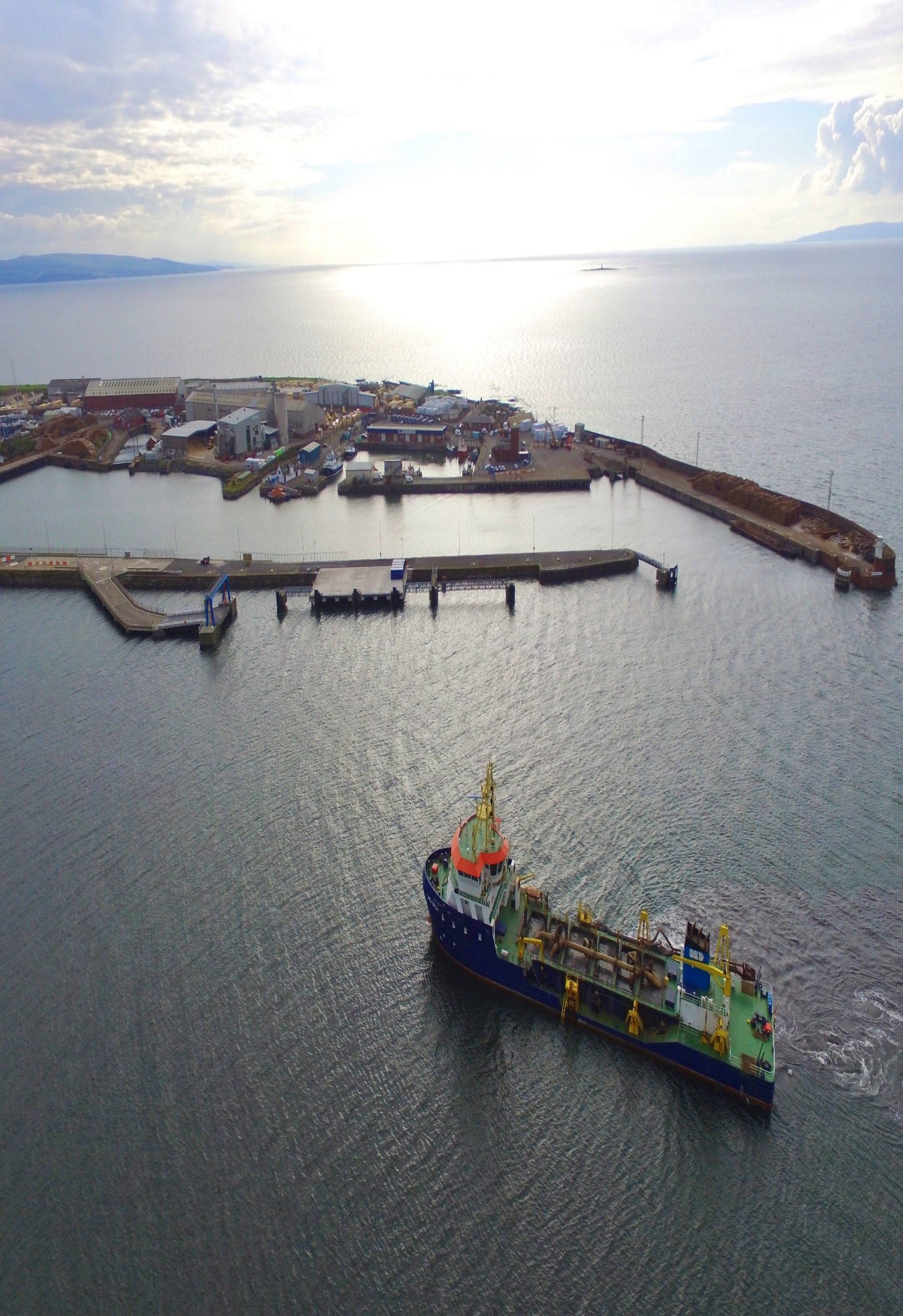 The pier and linkspan at Troon Harbour 