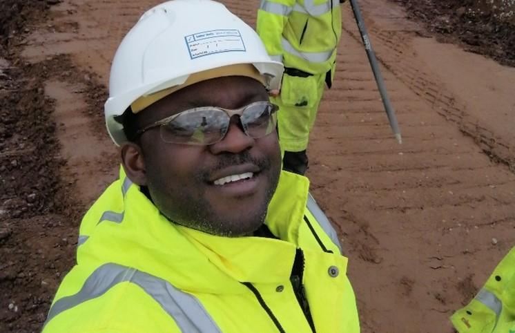 Sam on-site with the Balfour Beatty team