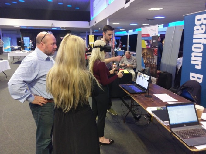People at Balfour Beatty&#x27;s digital capability stand