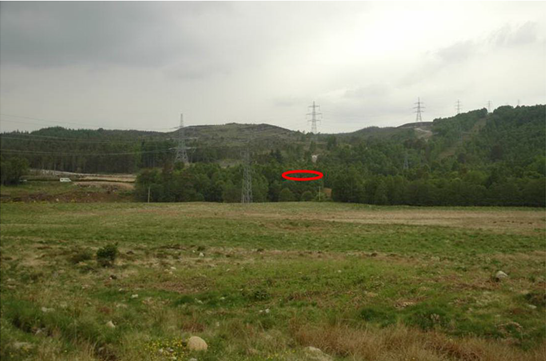 Countryside scene with electricity pylons