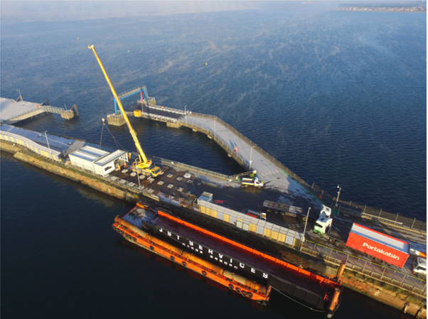 Aerial view of Troon terminal building.