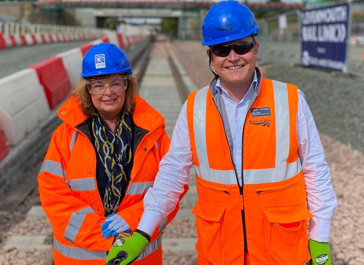 Transport Minister Fiona Hyslop at Levenmouth station