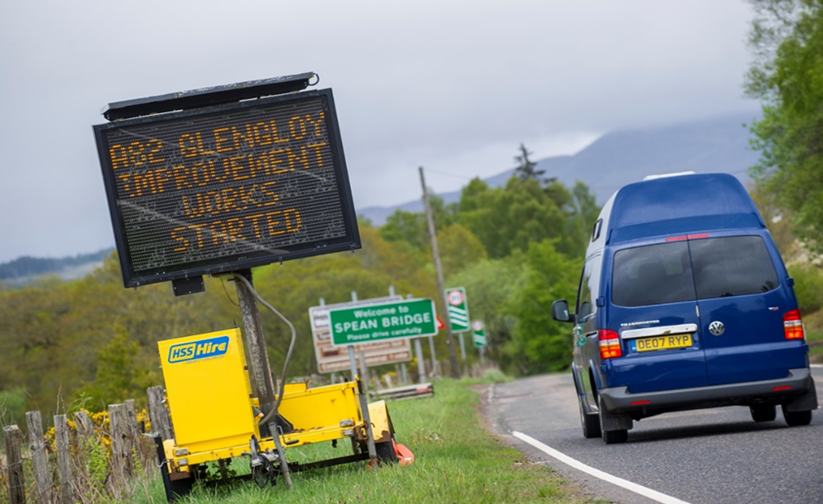 Figure 7-4: Variable message sign informing road users about works ahead