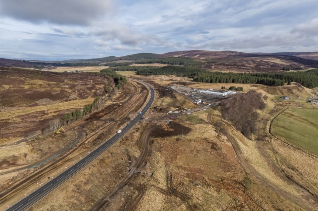 Figure 2. A9 Dualling: Tomatin to Moy project site compound under construction