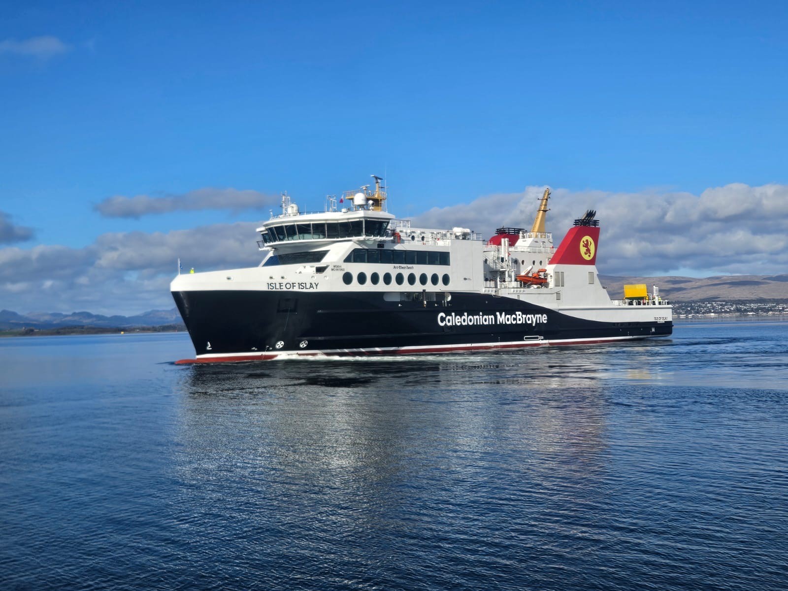 A photograph of the MV Isle of Islay ferry, at Greenock