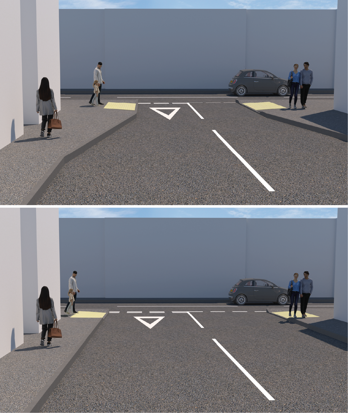 Figure 5.1: Pedestrian visibility – difference in time available for driver to respond, as described in previous text