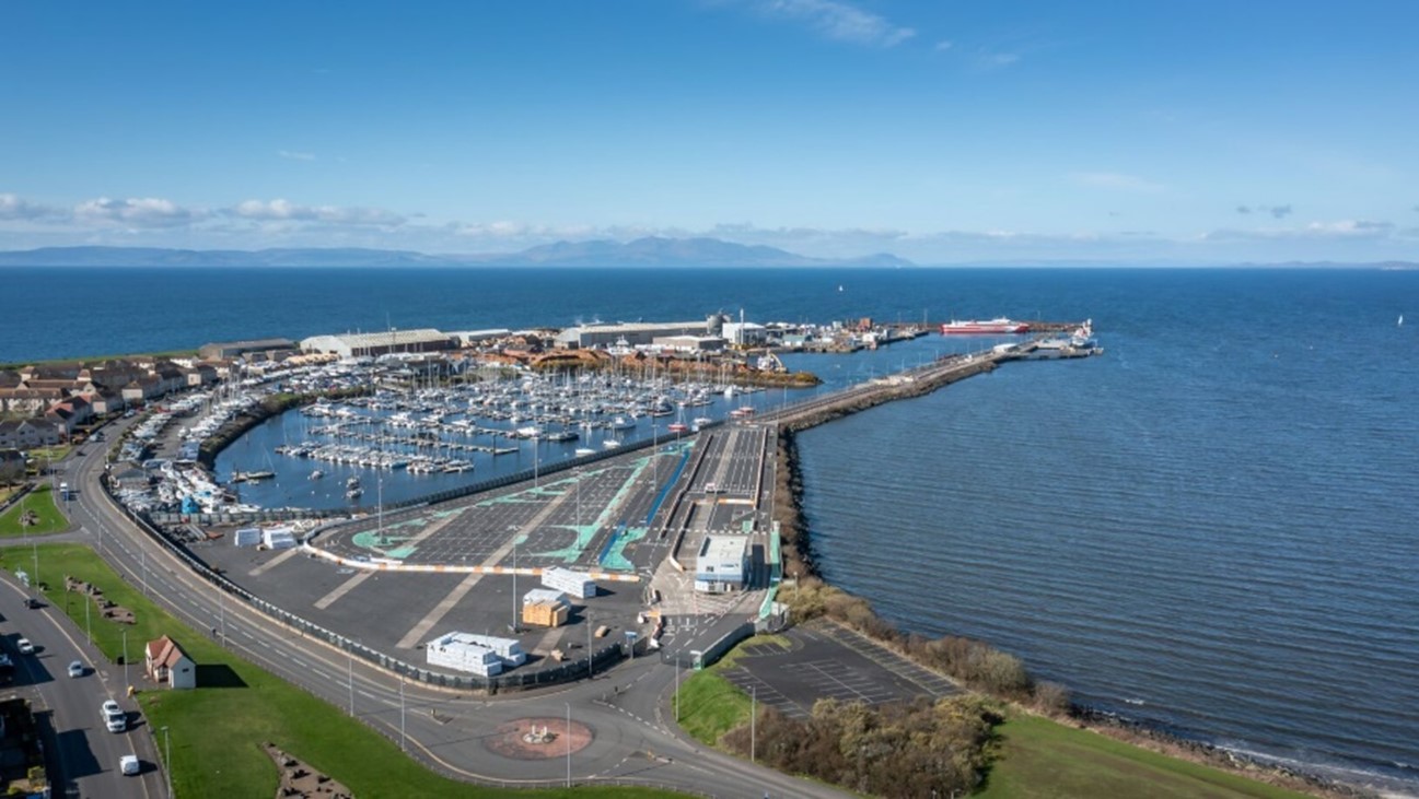 Shows Troon Port, picture taken from the air