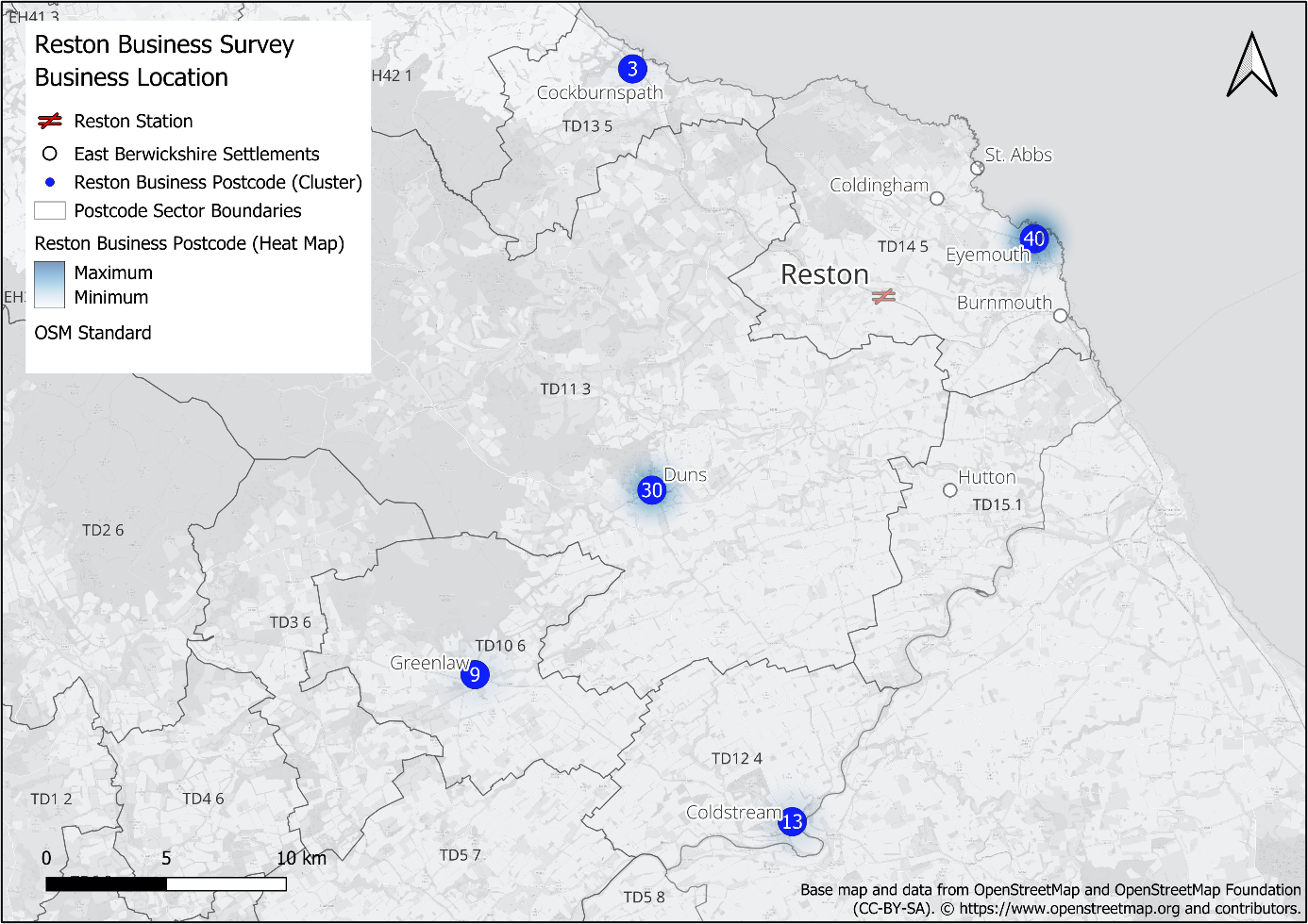 Figure 35: Reston Business Survey – Business Locations - as described in previous text