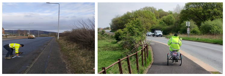 A dedicated off-carriageway shared pedestrian and cycle track