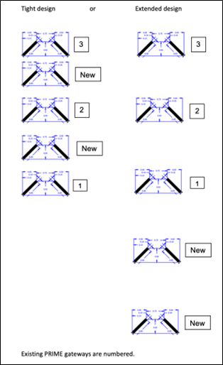 Image showing the ‘tight’ and ‘extended’ 5 PRIME design formats, as described in text