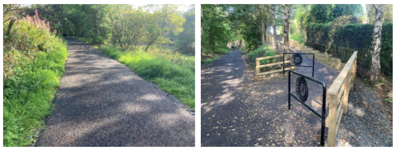 The National Cycle Network path on the Water of Leith