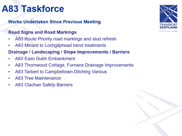 Slide 3 - Works Undertaken Since Previous Meeting