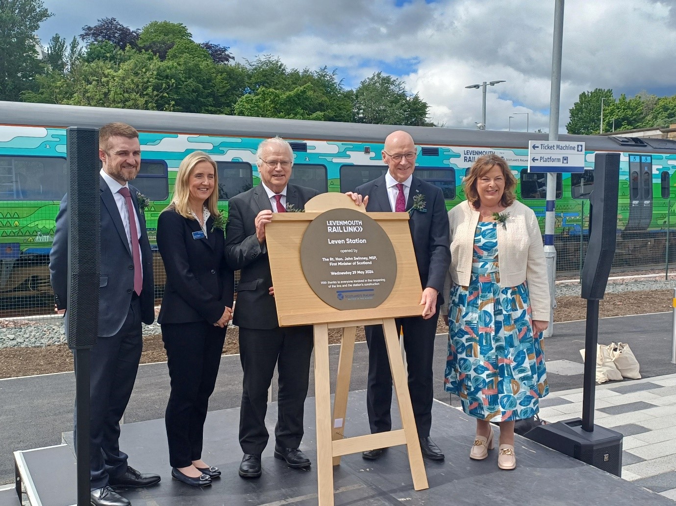 Opening of the Levenmouth rail link with First Minister John Swinney, and Transport Secretary Fiona Hyslop