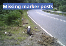 Missing marker posts