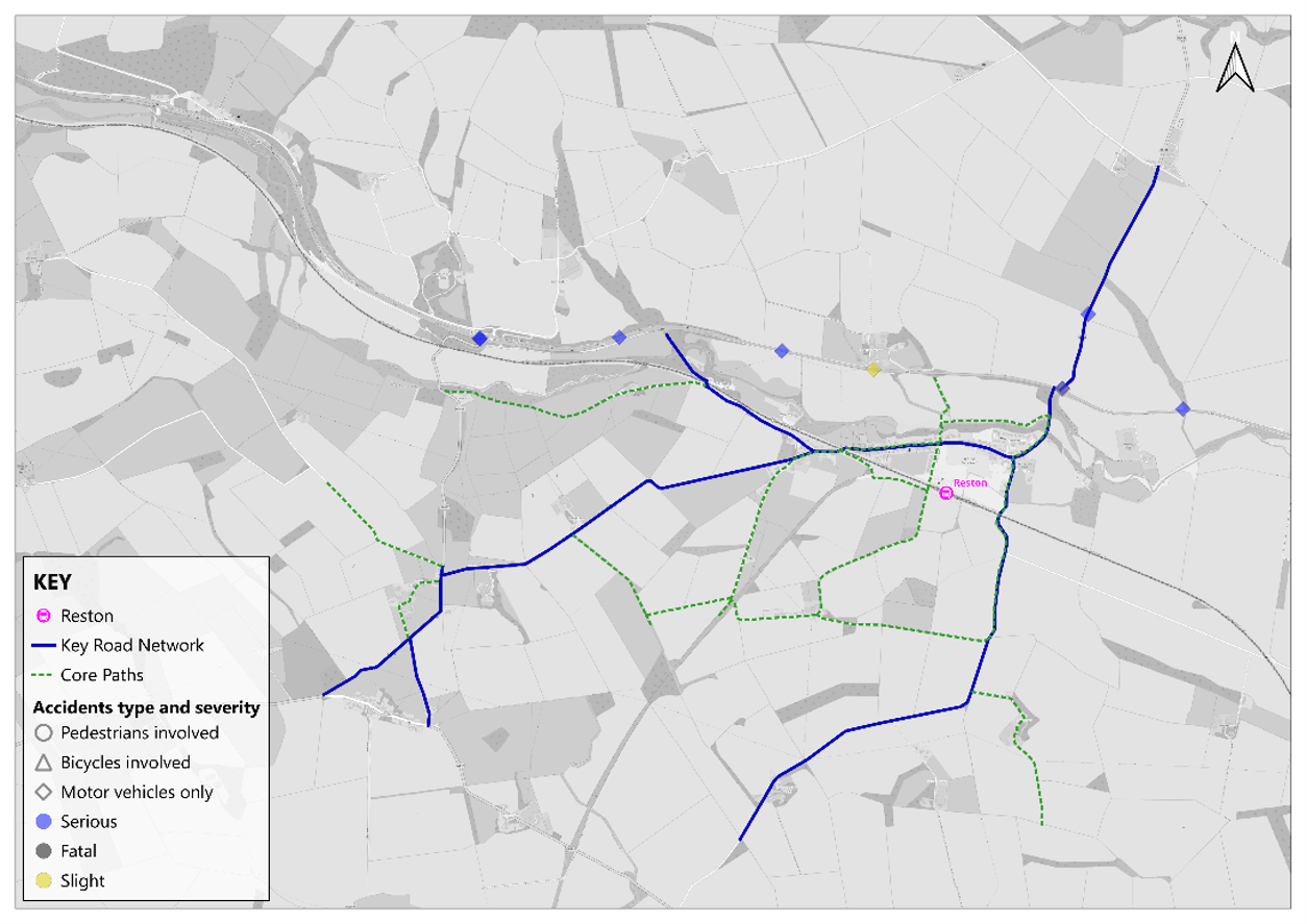 Figure 87: STATS19 Accident Data – Reston, by severity and casualty type