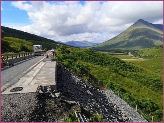 Figure 4 1: A82 Tyndrum – Completed scheme to provide landslip stabilisation