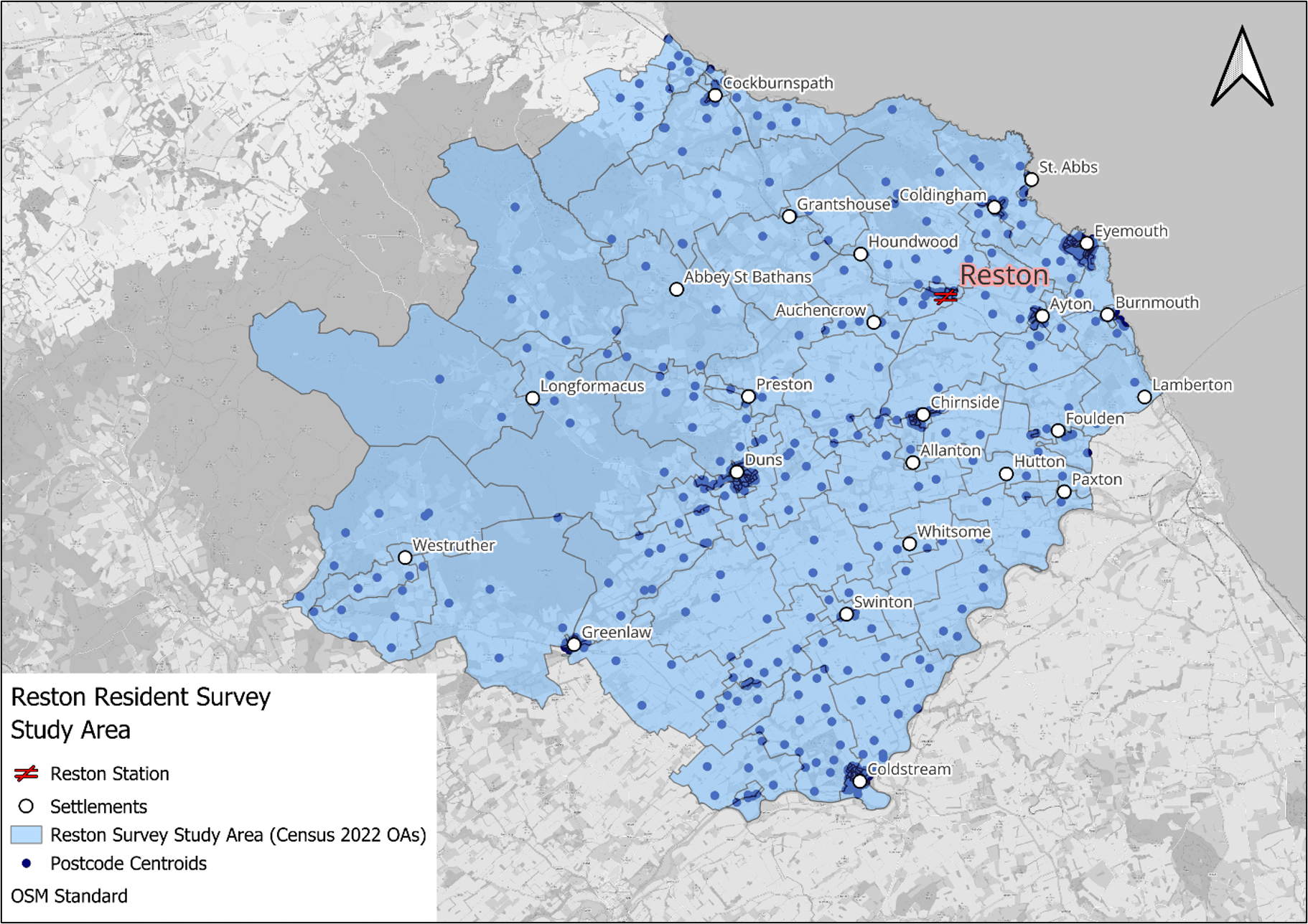 Figure 3: Reston Resident Survey Study Area - as described in previous text