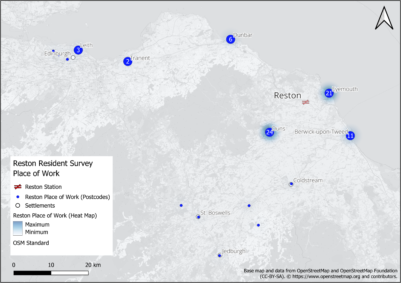 Figure 5: Reston Resident Survey – Place of Work - as described in previous text